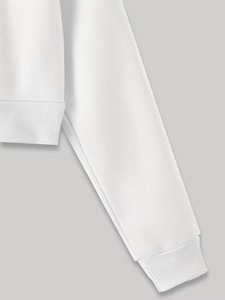 Haut court à cordon de serrage pour femme, sweat à capuche court zippé, chemisier à manches longues col rond, sweat à capuche court tricoté respirant OEM pour l'automne - Product Image 5