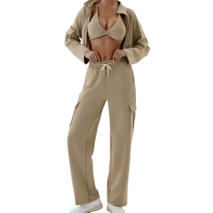 Vente en gros de vêtements de fitness et de gym personnalisés 2 pièces pour femmes, short de motard taille haute et haut court, ensembles de yoga sport 2026 HI - Product Image 4