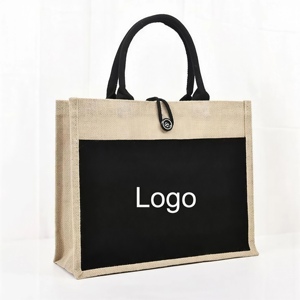 PARVAAZ EXPORTS Fashion Jute <b>Bags</b> Hand Length Handle <b>Medium</b> <b>Size</b> Letter Pattern Customized Closure West Bengal Origin Retail - Product Image 1