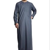 Abaya Tradicional Musulmana de Alta Calidad, Estilo Dubái, para Hombre, Tallas Grandes, Bordada, Personalizada, Informal, Ligera, Transpirable, con Elasticidad en Cuatro Direcciones