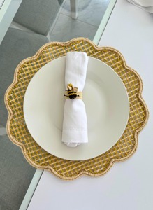 Bee Shape Rattan Napkin <b>Ring</b> Handwoven Decorative Table Accessory For <b>Kids</b> Party Table Decoration With Fun Nature Inspired Theme - Product Image 4
