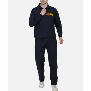Ensemble de survêtement décontracté coupe classique en nylon respirant couleur unie pour homme – Collection automne personnalisable - Product Image 3