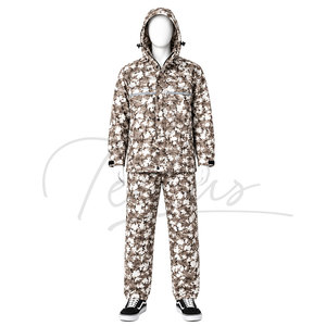 Traje Impermeable y Cortavientos para Hombre, con Capucha, de 2 Piezas, Chaqueta y Pantalones de PVC/Poliéster Resistentes para Trabajo al Aire Libre - Product Image 1