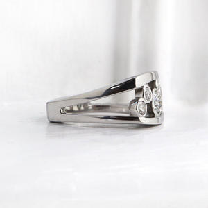 Igi/gia แล็บปลูกวินเทจ14K สีขาวทองแต่งงาน/หมั้นแหวน unisex เพชรของขวัญครบรอบปาร์ตี้กับลูกแพร์ตัดเพชร - Product Image 2