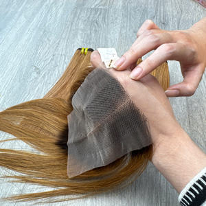 ผมต่อแบบมีโครงตรงแบบสองชั้นผ้าลูกไม้ของมนุษย์แท้จากคนเวียดนามสำหรับ100% ฤดูใบไม้ร่วง - Product Image 6