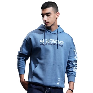 Sweat-shirt à capuche personnalisé avec logo Rick Sanchez, streetwear pour homme, coupe ample, en coton bleu, avec poche et imprimé sur le devant, coupe classique - Product Image 1