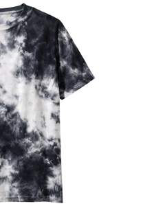 Camiseta personalizada con efecto tie-dye en blanco y negro para hombre, de algodón, estilo casual, streetwear, cuello redondo, manga corta, para verano. - Product Image 4