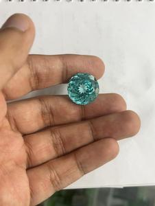 Piedra Preciosa Suelta de Forma Redonda, YAG Paraiba Cultivada en Laboratorio, Precio de Fábrica, Verde Azulado Sintético con Certificado IGI, para Joyería - Product Image 3