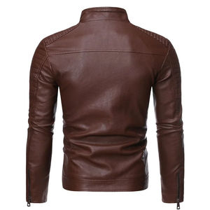 Wholesale <b>Men</b> Genuine <b>Leather</b> <b>Jacket</b> Winter Use Zipper Fashion <b>Leather</b> <b>Jacket</b> for Sale <b>Men</b> - Product Image 2