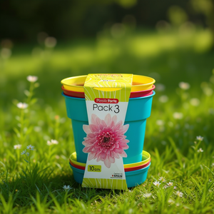 Lot de 3 pots de jardin et 10 pots de fleurs/vasques de 10 cm - Product Image 3