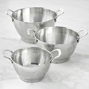 Deep Bowl Shape Metal <b>Colander</b> For Rice Washing Pasta Straining And Fresh Fruit Vegetable Preparation Tasks - Product Image 1