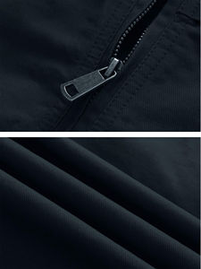 Veste de voyage décontractée pour homme en toile de coton de haute qualité, imperméable, coupe-vent, réversible, col rabattable, avec logo sur le devant - Product Image 6