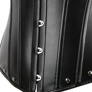 Women's 100% <b>Leather</b> <b>Corset</b> Gothic Style Zipper Closure Strapless Vest Regular Length Solid Color Waterproof Outerwear - Product Image 5