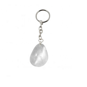 Porte-clé en pierre naturelle, cristal clair brut, quartz décomposé, enveloppe de guérison, porte-clés en cristal de pierres précieuses, vente en gros - Product Image 1