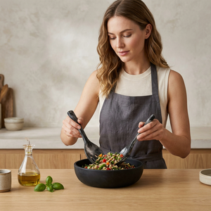 Bol à salade en résine noir, design minimaliste, passe au lave-vaisselle, pour usage domestique - Product Image 1