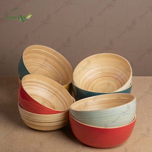 Saladier en bambou personnalisé, classique, jetable, fabriqué à la main à partir de bambou naturel pour les fêtes, la maison, les restaurants, les repas - Product Image 2