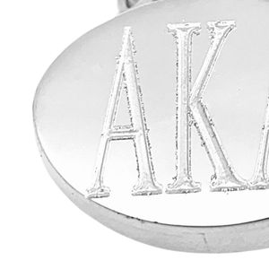 Collier Pendentif Ovale Infini en Argent AKA pour Femme – Design Élégant Inspiré des Sororités – Bijoux de Luxe Tendance Personnalisables - Product Image 3