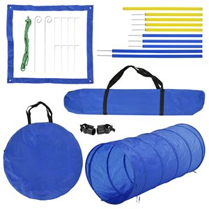 Conjunto de Obstáculos de Agilidad para Perros, Color Azul y Amarillo, para Entrenamiento en Exteriores y Jardín - Product Image 1