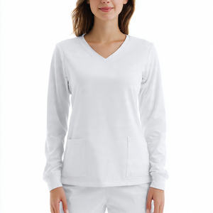 T-shirt médical à manches courtes en coton 100% tricoté, respirant et confortable, à porter sous les blouses - Product Image 4