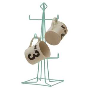 Modern Metal Coffee Mug Tree Holder with Saucer <b>Rack</b> 6 <b>Hook</b> Tea Cup Display Stand Kitchen Countertop Storage Drying Organizer - Product Image 2