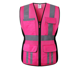 Chaleco de seguridad de buena calidad, personalizado con sus colores, hecho con tela resistente y cierre de cremallera frontal de alta resistencia. - Product Image 6