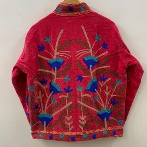 Veste courte tendance brodée de fleurs Suzani, style hippie, pour femme, chaude pour l'hiver, prix de gros - Product Image 3