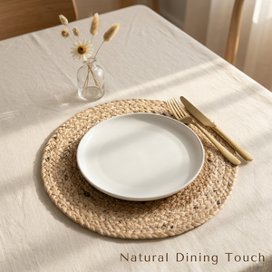 Handwoven Brown Jute Cotton Dori <b>Table</b> <b>Mat</b> Large Size Handmade Eco-Friendly <b>Round</b> Dining Placemat for Home Hotel Use Bulk Supply - Product Image 2