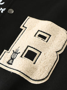 แจ็คเก็ตเบสบอลสไตล์วินเทจสำหรับผู้ชาย แฟชั่นฤดูหนาว  รับผลิตเสื้อแจ็คเก็ตเบสบอลแบบมีโลโก้ตามสั่งจากโรงงาน - Product Image 4