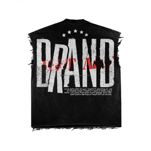 Camisetas con Logotipo Personalizado y Pedrería, Cuello Redondo, Talla Grande, 100% Algodón, Estilo Urbano, Lavado Ácido, Camisetas con Gráficos para Hombre - Product Image 6