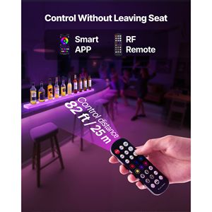 Espositore per Whisky a 1 Livello da 60 Pollici con Illuminazione LED, Supporto USB, Mensola Illuminata per Bar Domestico, Telecomando RF, Scaffali Espositivi a Parete con Display LED - Product Image 4