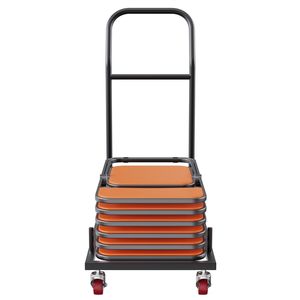 Carro de transporte comercial de hierro con 4 ruedas para sillas, carrito plegable con capacidad para 12 sillas, estante para almacenamiento de sillas plegables - Product Image 1
