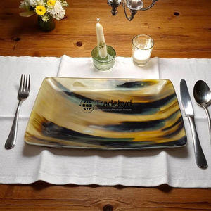 Plateau en corne naturelle fait main, table basse de luxe, accessoire de service par Tradebyd - Product Image 2