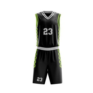 ชุดเสื้อบาสเก็ตบอลแบบซับลิเมชั่นสีดำเขียว คอวี แขนกุด ระบายเหงื่อได้ดี สำหรับทีมผู้ใหญ่ แบบยูนิเซ็กซ์ - Product Image 2