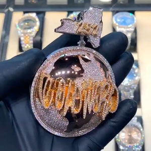 Pendentif Champions État de New York plaqué or 18 carats avec moissanite, bijou hip-hop unisexe, cadeau - Product Image 3