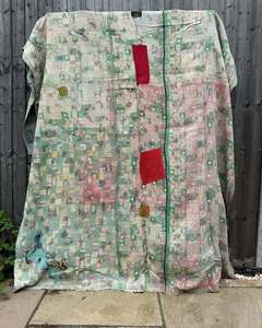 Manta Kantha Vintage al por Mayor, Reversible, de Retazos, Hecha con Sari Reciclado, para Cama - Product Image 5