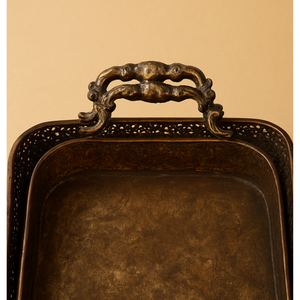 Bandeja de Cobre Puro Hecha a Mano, Martillada, para Servir, Decoración del Hogar, Bienestar, Yoga, Meditación, Ecológica, Vida Moderna - Product Image 5