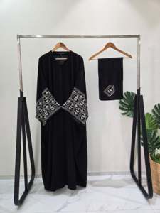 Wholesale Modest Dubai Beaded Sequined Solid Floor Length Long Sleeve <b>Abaya</b> Muslim Traditional Handmade <b>Wedding</b> Ramadan Daily - Product Image 1