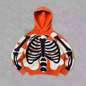 Sudadera con Capucha Estilo Gótico Punk para Hombre, Diseño de Esqueleto y Telaraña 3D, Corte Holgado, 100% Algodón Ecológico para Invierno - Product Image 3