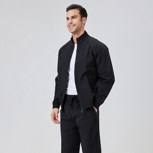 Men <b>Black</b> Windproof Tracksuit Set Zip Up Jacket and <b>Pants</b> Set Lightweight Sportswear for Running Training Tracksuit - Product Image 4
