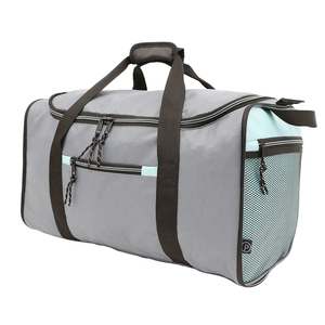 Gray Polyester Foldable Large Garment Duffel <b>Bag</b> Convertible Travel <b>Overnight</b> <b>Bag</b> Shoe Compartment Wet Pocket Adjustable Strap - Product Image 3
