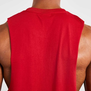 Camiseta sin mangas de algodón para hombre, estilo fitness, cuello redondo, aberturas en los brazos, logo frontal, estilo urbano, 180g, camiseta de tirantes para gimnasio, camiseta muscular. - Product Image 5