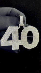 Personalized " 40 " Number Pendant Bling Hip Hop Necklace Custom Number Jewelry For Men Women - Product Image 5