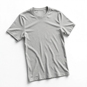 T-shirt en coton gris uni pour homme, manches courtes, col rond, coupe classique, tricot jersey décontracté, couleur unie, respirant, marque personnalisée, vente en gros - Product Image 2