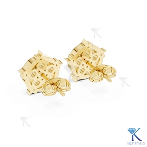 Lab Grown Diamond Geometric Floral Star <b>Stud</b> Earrings 14K 18K Solid Gold 5 Stone Cluster Women Jewelry Wedding Party Anniversary - Product Image 6