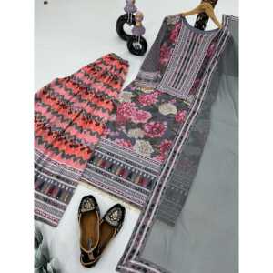 Conjunto de fiesta hermosa para mujer Top Plazzo Dupatta - Product Image 5