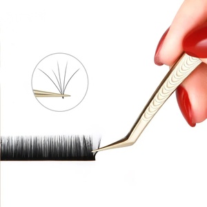 Pince à épiler de précision en acier inoxydable plaqué or, durable, à pointe incurvée et lisse, outil de beauté pour extensions de cils - Product Image 6