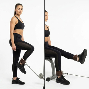 Sangles de cheville en cuir pour haltérophilie, support de jambe pour la gym, sangles de cheville en cuir pour machine à câble, support de jambe pour entraînement, sangles de cheville en cuir unisexe - Product Image 2