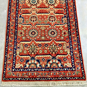 Persian Style Hand Knotted Wool Polyester Area Rug Rectangle Medallion Pattern <b>Red</b> Blue Cream Living Room Decor - Product Image 5