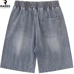 Shorts en jean tendance pour hommes, motif étoilé, bleu vintage, décontractés, mélange de coton, confortables et respirants, nouvelle collection été - Product Image 2