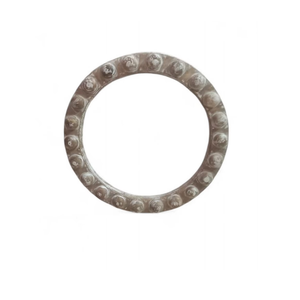 Modern Mango Wood <b>Round</b> <b>Mirror</b> Frame | Handmade Distressed Beaded Wall Decor | <b>Wooden</b> Wall Mounted Frame | Rustic Home Accent - Product Image 3